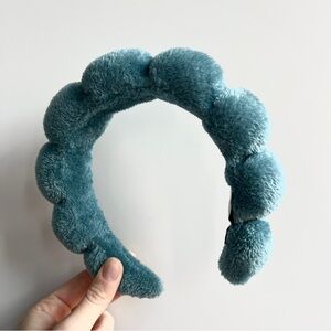 Teal blue cute scalloped teddy bubble headband